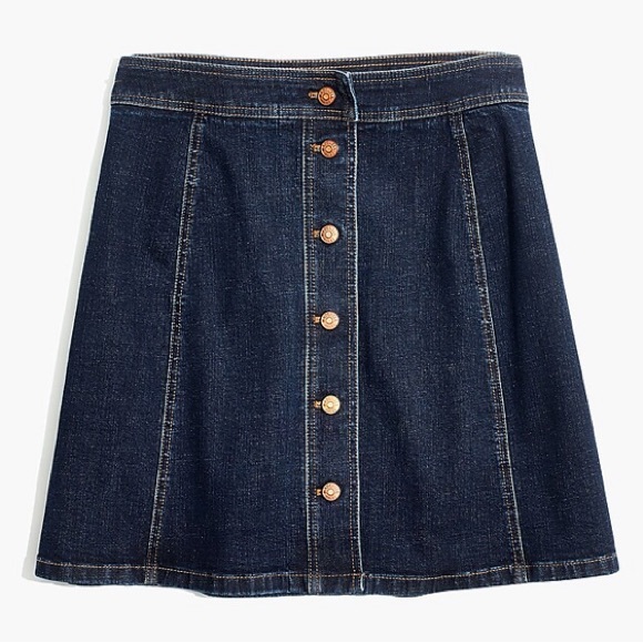 Madewell Rgd Denm A-Lne Mn Skrt n Leandra Wash Sze 25 | Dy